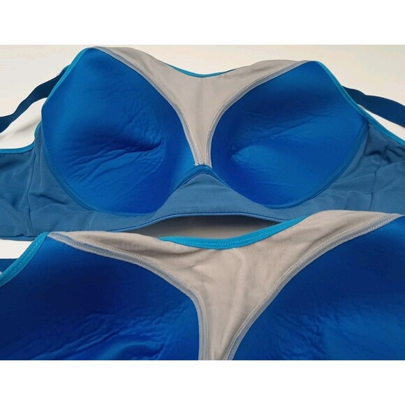 Specifixs Sports Bra 40G Blue Plus Size No Bounce Lined Lot Of 2 - Picture 5 of 7